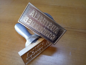 Reverse engraved brass stamping block